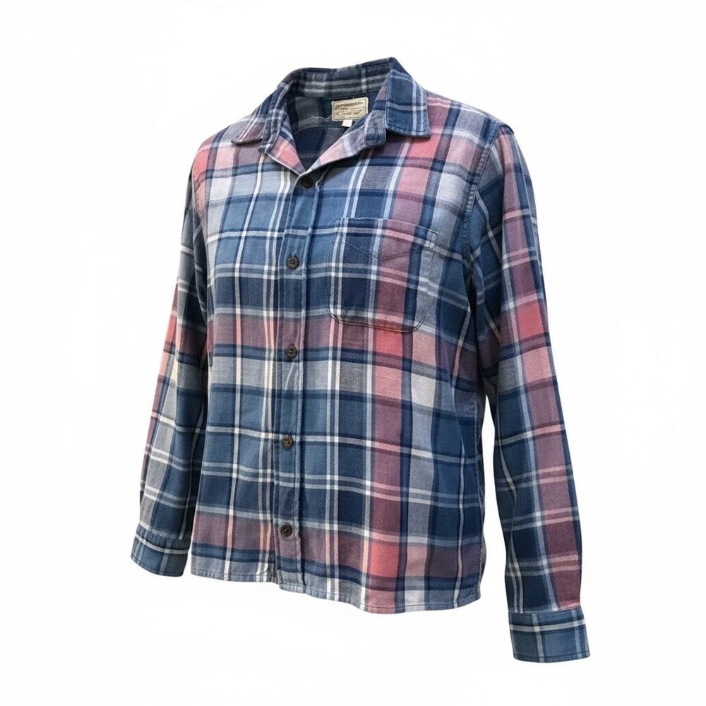 Current Elliott The Prep School Shirt in‎ Ombré Americana Plaid Flannel Sz 2